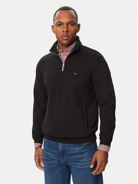 Tommy Hilfiger Tommy Hilfiger Mikina Tipping Terry MW0MW44943 Černá Regular Fit