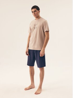 Henderson Henderson Piżama 42632 Beżowy Regular Fit