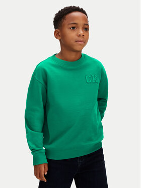 Calvin Klein Calvin Klein Pulóver LVCKSJB07B Zöld Relaxed Fit