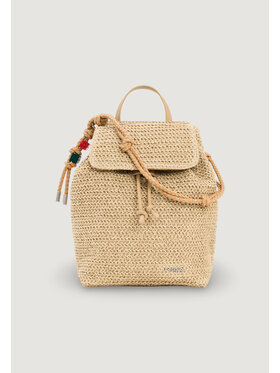 Desigual Desigual Rucksack BACK_HALF LOGO RAFFIA L Beige