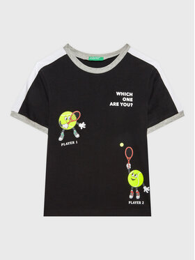 United Colors Of Benetton United Colors Of Benetton T-shirt 3096G108L Crna Regular Fit
