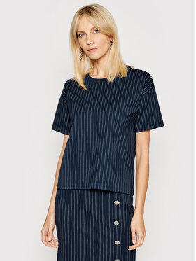 Lauren Ralph Lauren Lauren Ralph Lauren Tričko Pinstripe Ponte 200831510001 Tmavomodrá Straight Fit