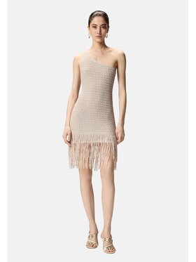 PINKO PINKO Abito da cocktail JUNIPEROS ABITO OPENWORK LUREX Oro Slim Fit