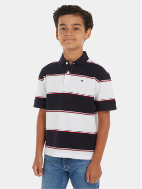 Tommy Hilfiger Tommy Hilfiger Тениска с яка и копчета Global Rugby KB0KB08857 Бял Relaxed Fit