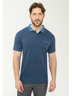 Volcano Volcano Polo T-WERTO Niebieski Regular Fit