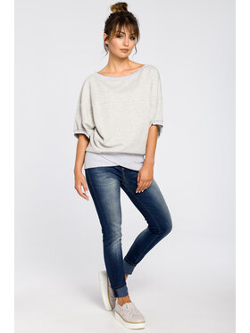 BeWear BeWear Mikina B048 Stříbrná Baggy Fit