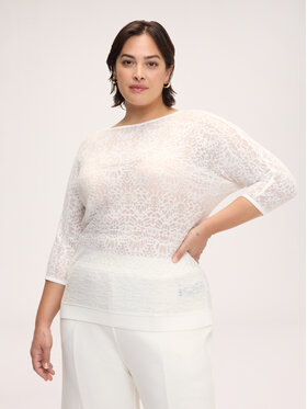 Fiorella Rubino Fiorella Rubino Sweter M267E002291N011 Biały Boxy Fit