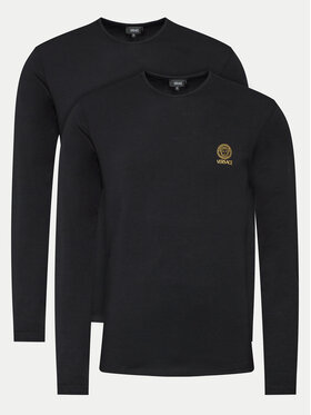 Versace Versace Komplet longsleeve AU10197 Czarny Slim Fit