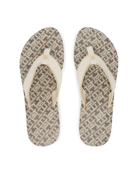 Tommy Hilfiger Tommy Hilfiger Flip-flops Monogram Mid Wedge Sandal FW0FW09419 Krém