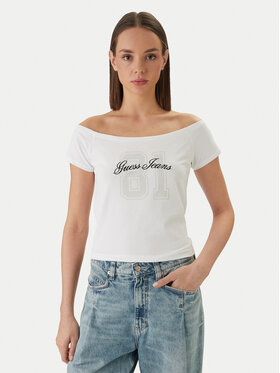 Guess Jeans Guess Jeans Tričko W6GI07 J1314 Biela Regular Fit