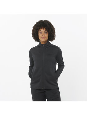 Salomon Salomon Bluza techniczna OUTLINE WARM FLEECE FZ W Czarny Regular Fit