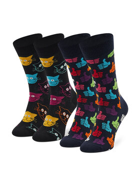 Happy Socks Happy Socks 2er-Set hohe Unisex-Socken MJA02-9050 Schwarz
