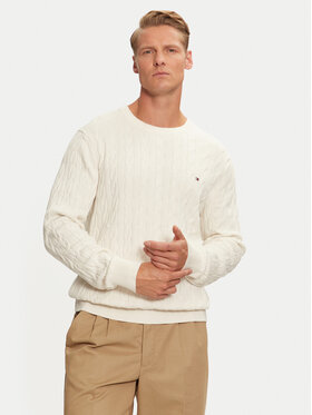 Tommy Hilfiger Tommy Hilfiger Sweter MW0MW33132 Biały Regular Fit