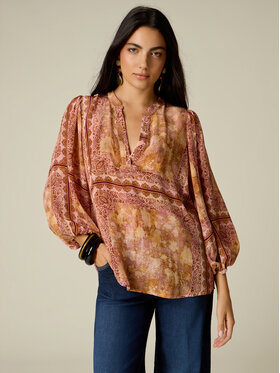 Oltre Oltre Blusa 2135J000928N0S7 Arancione Regular Fit