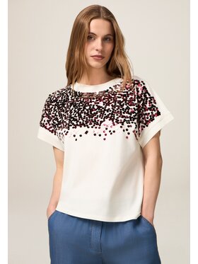 Oltre Oltre T-Shirt G071J004291N081 Bordowy Regular Fit