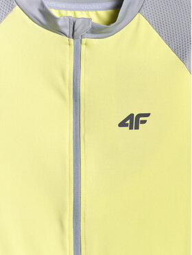 4F 4F Koszulka rowerowa GET LOST FEEL FOUND Żółty jasny Slim Fit