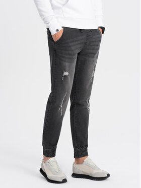 Ombre Ombre Jeansy OM-PADJ-0150 Černá Slim Fit
