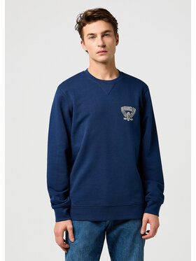 Wrangler Wrangler Felpa Americana Crew Blu Comfort Fit