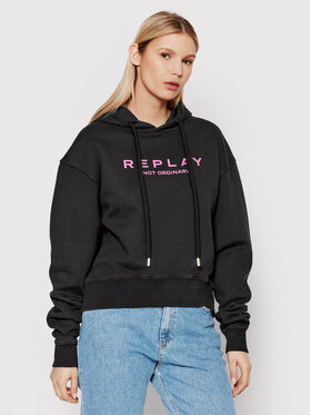 Replay Replay Bluza W3615.000.23190G Czarny Relaxed Fit
