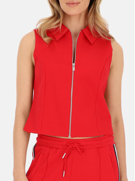 Red Button Red Button Kamizelka Zipper Czerwony Regular Fit