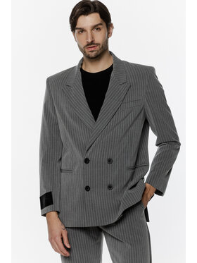 Pilawski Pilawski Marynarka MARYNARKA W PRĄŻEK SZARA MĘSKA Szary Slim Fit