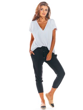 Awama Awama Spodnie damskie A306 Czarny Basic Fit
