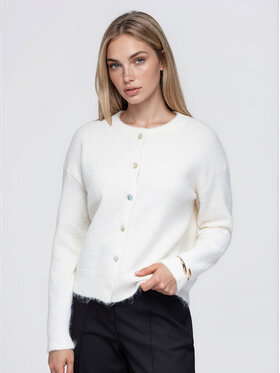 Ombre Ombre Kardigan OW-SW-E0064 Beżowy jasny Relaxed Fit