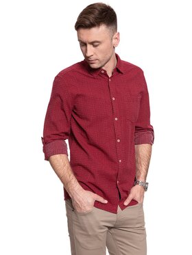 Mustang Mustang Camicia CLEMENS DOBBY Rosso Regular Fit