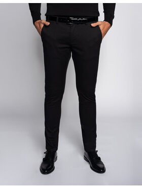 Borgio Borgio Spodnie materiałowe godo Czarny Slim Fit
