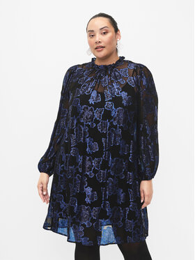 Zizzi Zizzi Každodenní šaty M58769A Modrá Loose Fit
