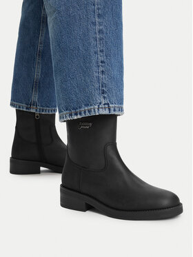 Tommy Jeans Tommy Jeans Μποτάκια Tjw Soft Sole Chelsea Boots Lth EN0EN03080 Μαύρο