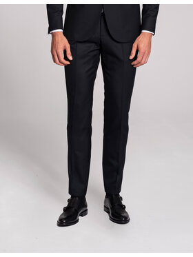 Borgio Borgio Spodnie garniturowe rosolini_02_g Granatowy Slim Fit