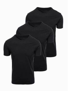 Ombre Ombre Komplet t-shirtów OM-TSBS-0268 Czarny Regular Fit