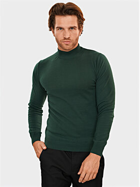 Evenemen Evenemen Sweter Półgolf Zielony Slim Fit