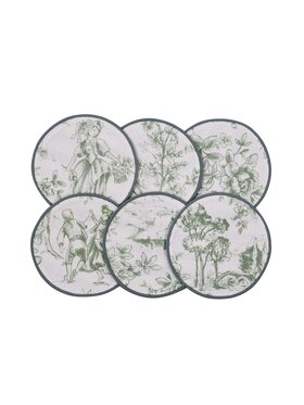 Roseberry Home Roseberry Home Podkładka na stół Mini Toile de Jouy Green & Stripes Zielony