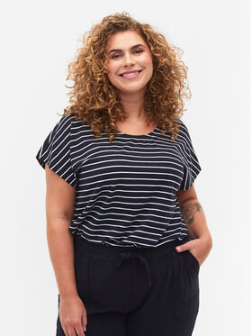 Zizzi Zizzi Тишърт V50032N Тъмносин Loose Fit