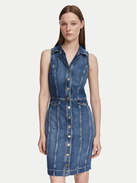 Guess Guess Rochie de blugi W6YK24 D1763 Albastru Slim Fit