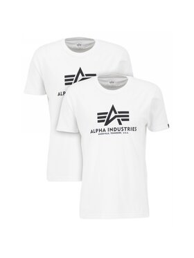 Alpha Industries Alpha Industries Komplet 2 t-shirtów AI.106524-09-4XL Biały Basic Fit