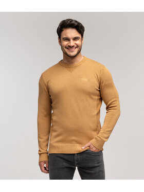 Lee Cooper Lee Cooper Sweter BILL Brązowy Regular Fit