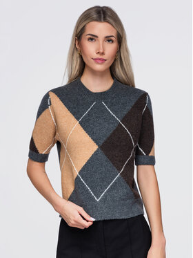 Ombre Ombre Sweter OW-SW-E0037 Szary Regular Fit
