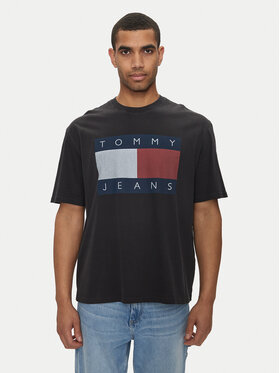 Tommy Jeans Majica Big Flag DM0DM18547 Črna Oversize