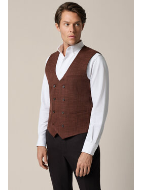 Lancerto Lancerto Kamizelka garniturowa Gradara KA131126000003 Brązowy Slim Fit