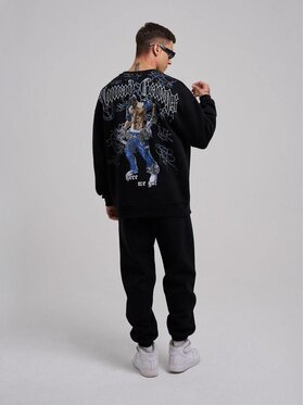 Machinist Machinist Bluza Bluza Bez Kaptura Oversize Męska Czarna Machinist Nomad Gangs M Czarny Oversize
