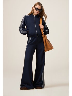 Oltre Oltre Pantaloni di tessuto P836J002407N034 Blu Baggy Fit