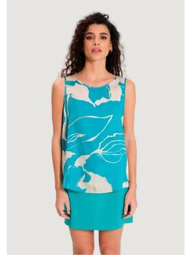 Rinascimento Rinascimento Blusa REWI Turchese Short Fit