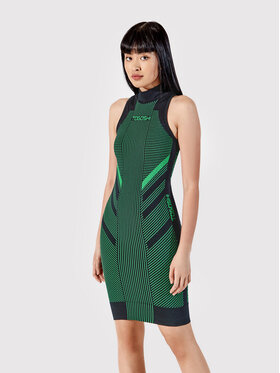 Togoshi Togoshi Ежедневна рокля TG22-SUD011 Зелен Extra Slim Fit