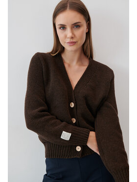 Fobya Fobya Kardigan F2060 Brązowy Basic Fit