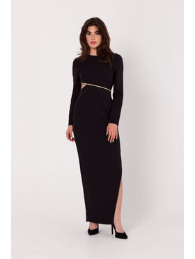 Makover Makover Sukienka codzienna K180 Czarny Modern Fit