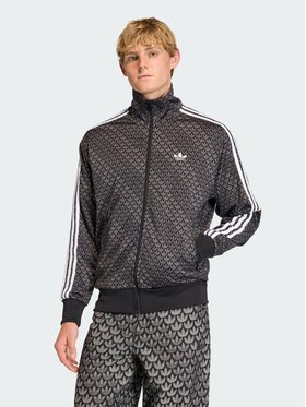 adidas adidas Bluza FIREBIRD LOOSE MONOGRAM Czarny Loose Fit