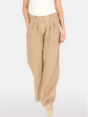 Perso Perso Spodnie damskie PTE255039F Brązowy Regular Fit